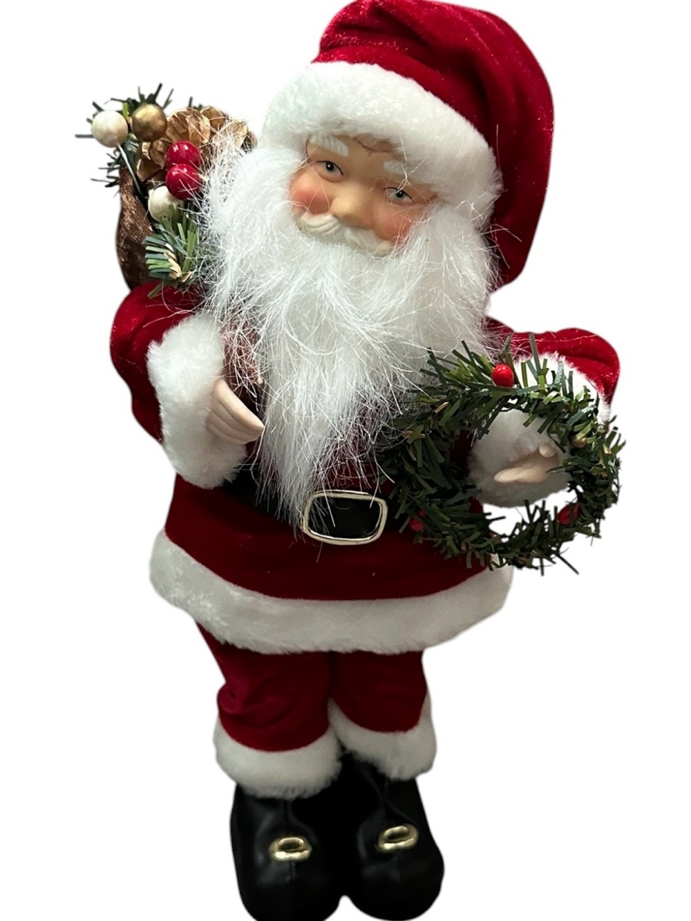 Holiday Santa Figurine Decoration - Red